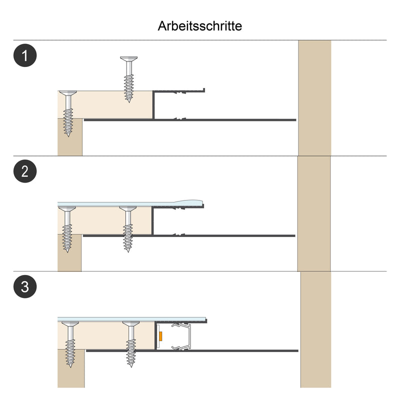 EVN Lichttechnik - Mechanisches Zubehör/Ersatzteile für Leuchten Trockenbauprofil APTB7AM200W inkl. Abdeckung