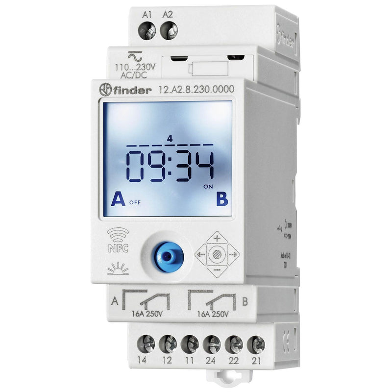 Finder - Verteilerschaltuhr digital Schaltuhr für Reiheneinbau 12.A2.0.024.0000