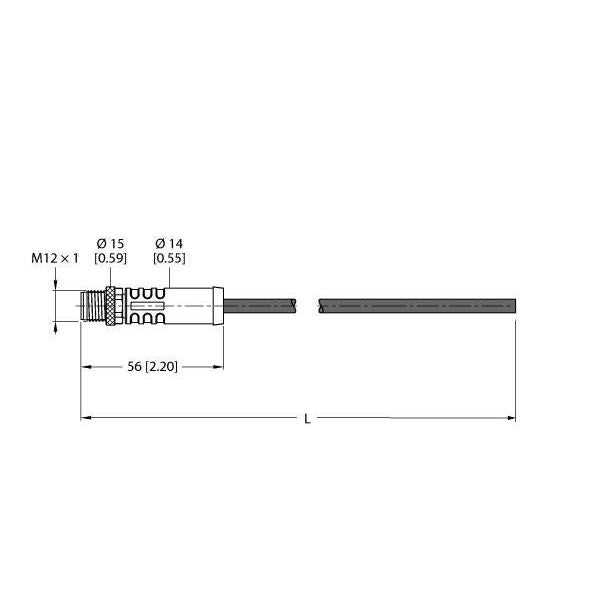 Turck - Rundsteckverbinder, feldkonfektionierbar (Industriesteckverbinder) Versorgungsleitung RSP46PTA-0.5/TXL M12-Power