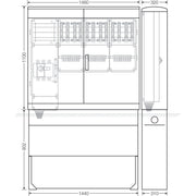 Hensel - Verteilerschrank für Energieversorgung Ladeverteiler Mi EV 22kW 12010 f.12 Ladep. a 22kW