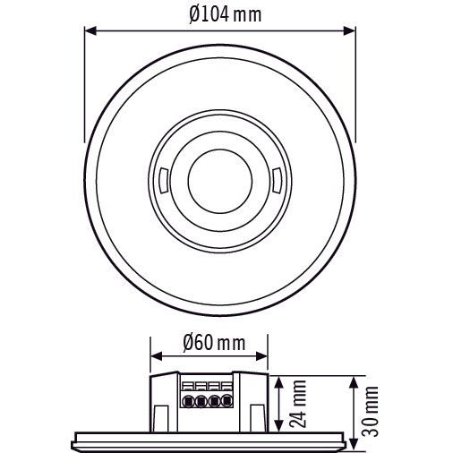 ESYLUX - Bewegungsmelder/Präsenzmelder komplett Decken-Bewegungsmelder MD-FLAT360i/8L.R. BK