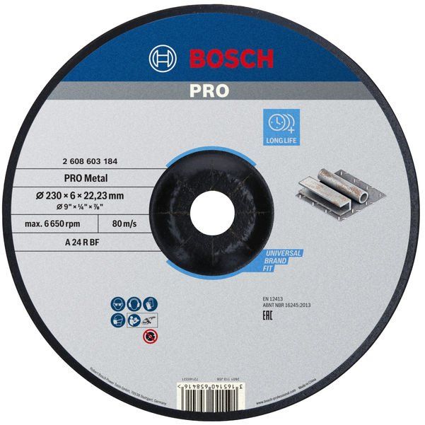 Bosch - Trenn-/Schleifscheibe PRO Metal Schleifscheibe, 2608603184 230 x 6 x 22.23 mm
