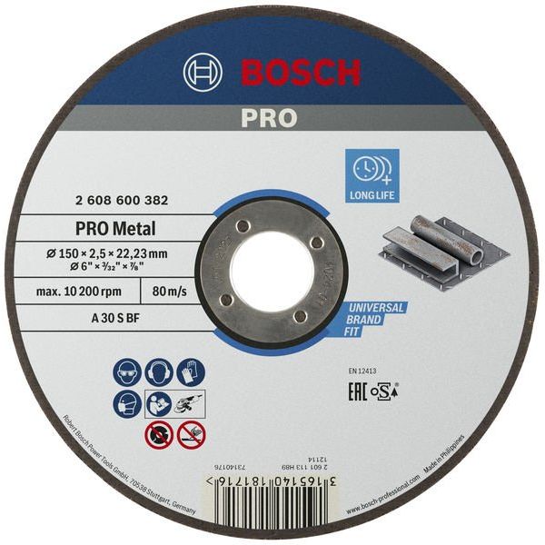 Bosch - Trenn-/Schleifscheibe PRO Metal Trennscheibe, 2608600382 150 x 2.5 x 22.23 mm