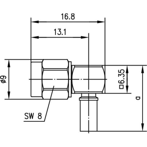 Telegärtner - Koax-Steckverbinder SMA-Winkelstecker cr NI 100024609 G7 (RG316/U) − 5 Stück