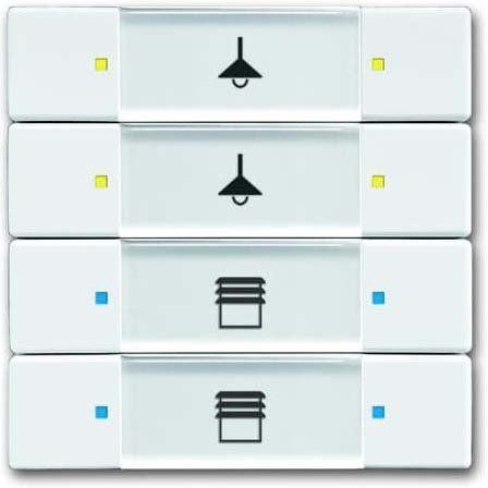 ABB Stotz S&J - Bussystem-Tastsensor Bedienteil Solo 6127/02-84-500 4-fach studioweiß