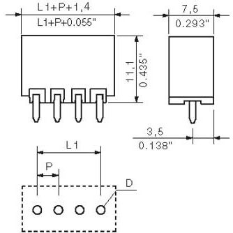 Weidmüller - Leiterplattensteckverbinder LP Verbinder Raster 3.5 SL-SMT3.5#1753042001 /8/180G 1.5SN − 50 Stück