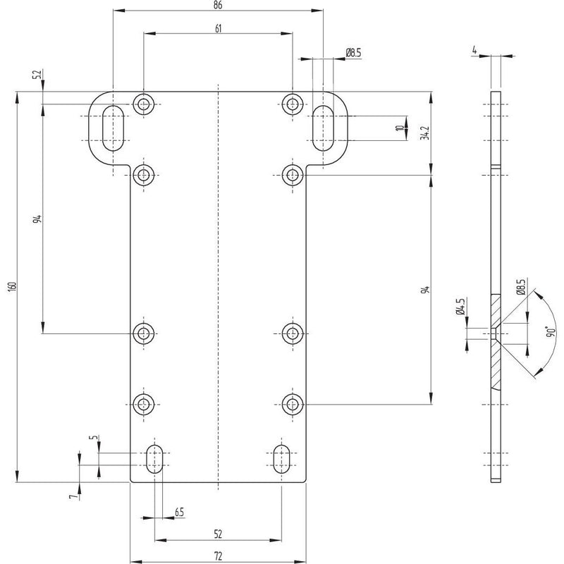 Schmersal - Zubehör/Ersatzteile für Positionsschalter Adapterplattenset Z/TQ900