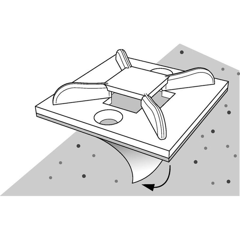 HellermannTyton - Befestigungssockel und -element für Kabelbinder Befestigungssockel MB-5 A − 100 Stück