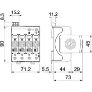OBO Bettermann - Überspannungsableiter für Energietechnik/Stromversorgung SurgeController V20 V20-LCF-3+1+FS-2 3-polig +NPE+FS 280V