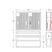 uesa - Gehäuse/Schaltschrank (leer) Normschrank IP44 A130-M-1100 1100x1445x320mm