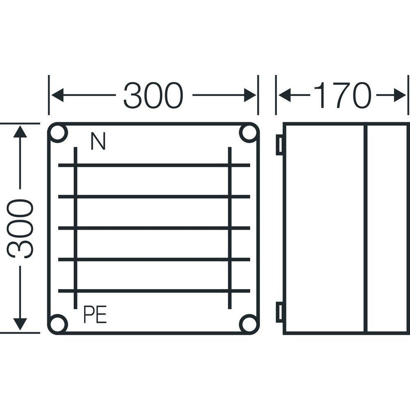 Hensel - Überspannungsableiter für Energietechnik/Stromversorgung Mi-Sammelschienengehäuse Mi SP 2240 300x300mm