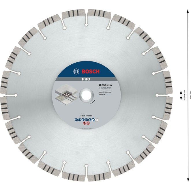 Bosch - Trenn-/Schleifscheibe Diamanttrennscheibe 2608602658 PRO Concrete