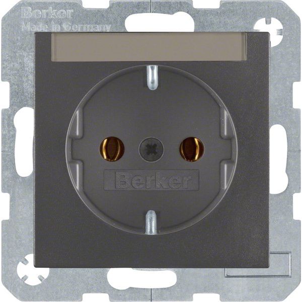 Berker - Steckdose Schuko-Steckd.anth/matt 47501606 m. Beschriftungsfeld
