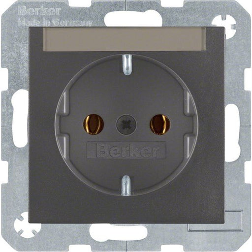 Berker - Steckdose Schuko-Steckd.anth/matt 47501606 m. Beschriftungsfeld