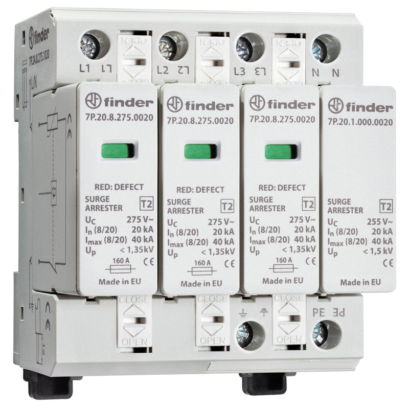 Finder - Überspannungsableiter für Energietechnik/Stromversorgung Überspannungsableiter 7P.24.8.275.1020