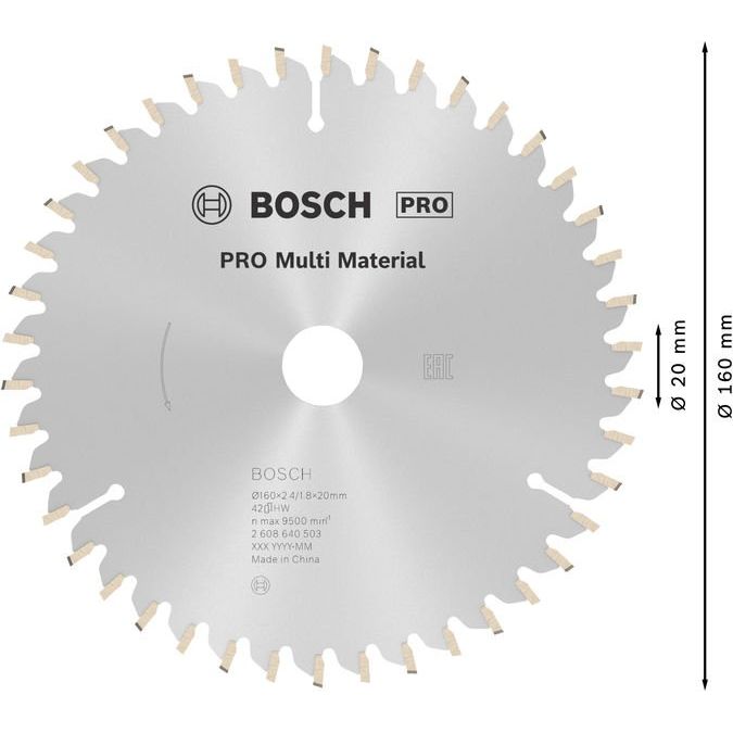 Bosch - Kreissägeblatt PRO Multi Material 2608640503 Kreissägeblatt 160 x