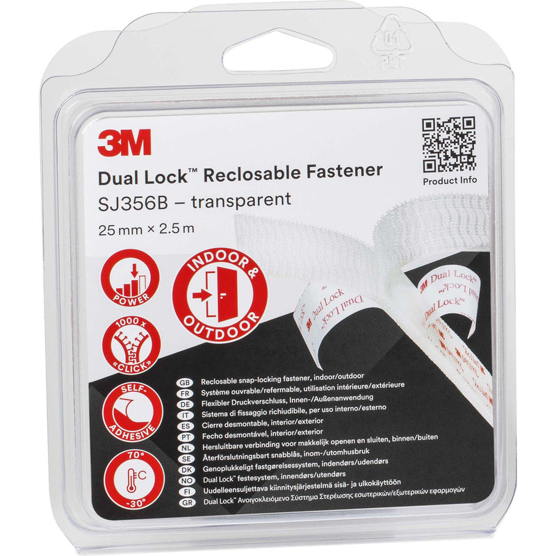 3M - Klettband Druckverschluss SJ3560/IPS 25mmx2.5m, 5,7mm − 4 Stück
