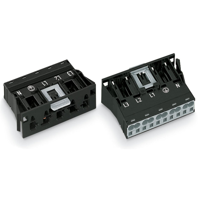 WAGO - Geräteanschluss für steckbare Gebäudeinstallation Steckerteil 770-715 2x0,5-4mmq schwarz − 50 Stück