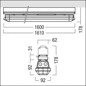 Zumtobel Group - Decken - /Wandleuchte LED - Feuchtraumleuchte AMP L 8000 #42948302 840