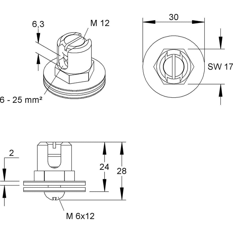 Niedax - Erdanschlussklemme Erdungsklemme MTEKM 6X25 MS