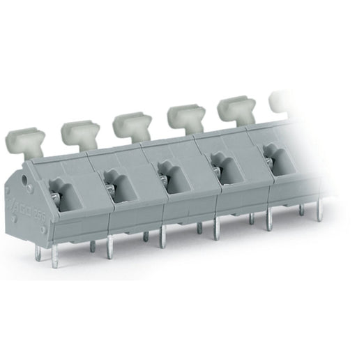 WAGO - Leiterplattenklemme 256-624/334-000 Drücker,2,5 mm²,grau − 5 Stück