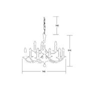Brumberg Leuchten - Pendelleuchte Krone Bahia 00859009 9Lp., chrom