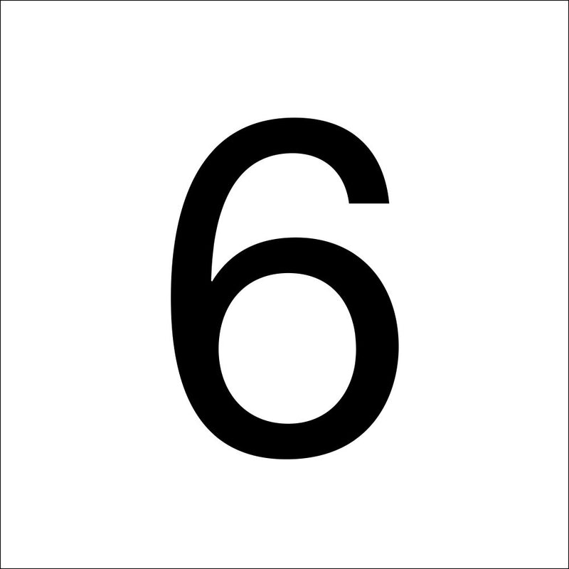 RZB - Beschriftung Buchstaben/Zahlen Ziffer "6",200mm 99224.003.6 f.Hausnummernleuchte  − 1 Stück