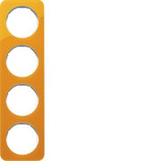 Berker - Abdeckrahmen Rahmen 4-fach 10142339 orange tr./polws glz