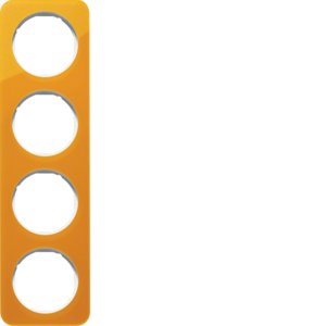 Berker - Abdeckrahmen Rahmen 4-fach 10142339 orange tr./polws glz
