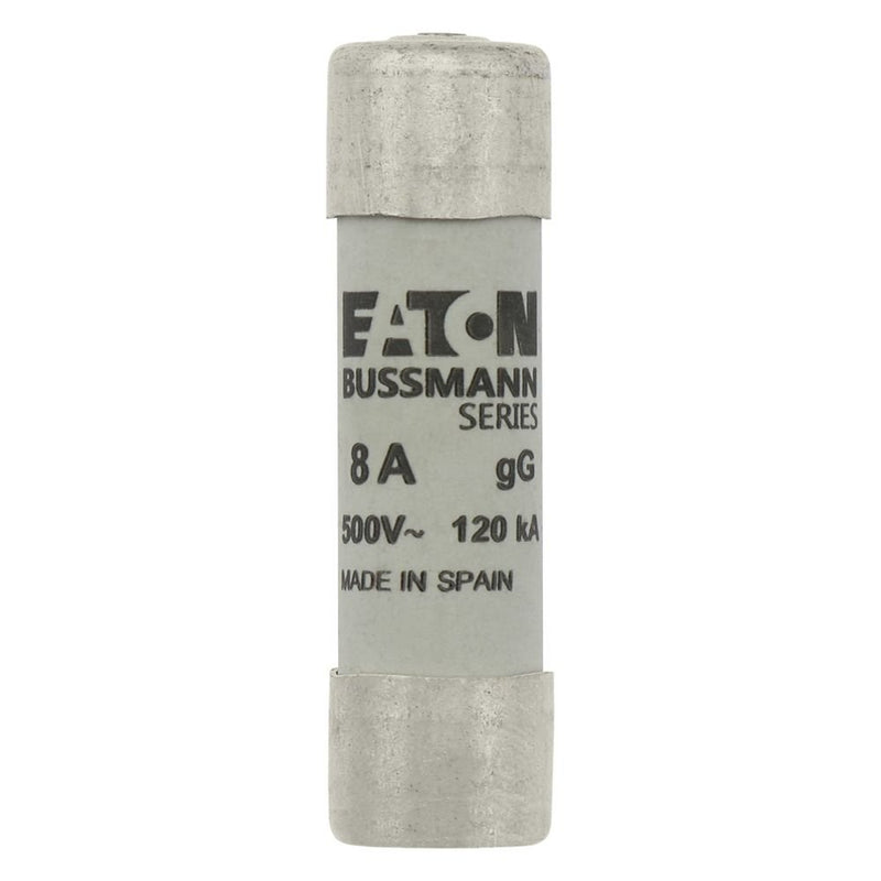 Eaton - Zylindrische Sicherung Sicherungseinsatz Nieders. CYL GG 14,#C14G8S 8A AC 500V 120kA − 10 Stück