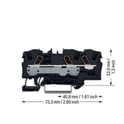 WAGO - Durchgangs-Reihenklemme Durchgangsklemme 2006-1305 6qmm schwarz, 3L − 25 Stück