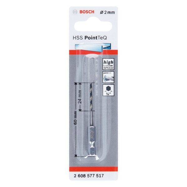 Bosch - Bohrer HSS PointTeQ 2608577517 Sechskantbohrer 2 mm