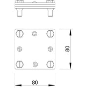 OBO Bettermann - Verbinder für Blitzschutz Kreuzverbinder 256 A-DIN 40 FT o.Zwischenplatte − 10 Stück