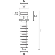 HellermannTyton - Befestigungssockel und -element für Kabelbinder Wanddübel LOK01B PA6HIR BK 100 schwarz − 100 Stück