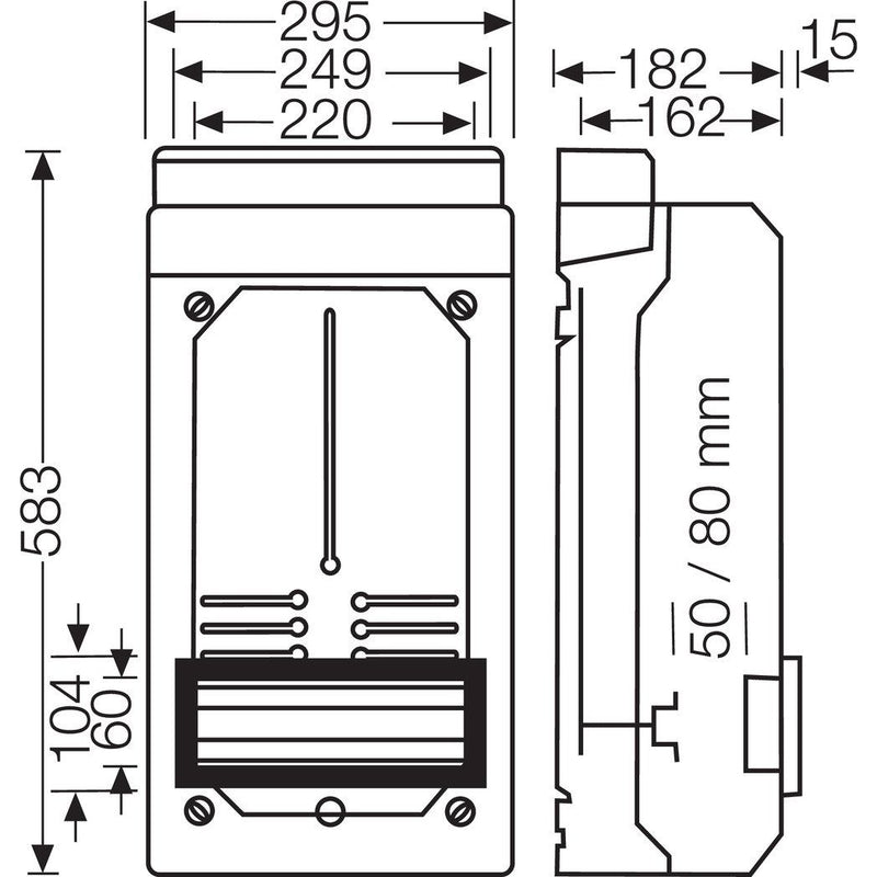 Hensel - Zähler-Leergehäuse Leergehäuse KV 9337 295x583x182mm