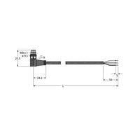 Turck - Konfektioniertes Sensor-Aktor-Kabel Aktuator- u. Sensorleitung PSW3M-2/TXL PUR − 1 Stück
