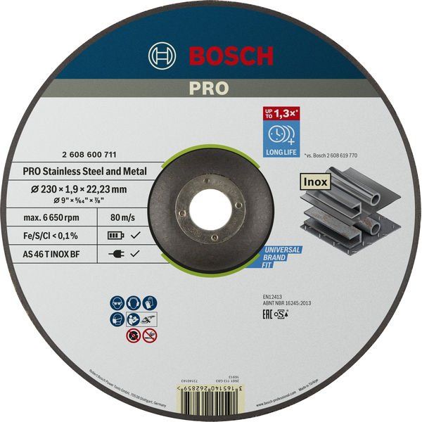 Bosch - Trenn-/Schleifscheibe PRO Stainless Steel and 2608600711 Metal Trennscheibe