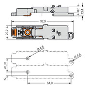 WAGO - Zubehör/Ersatzteile für Klemmen Montageadapter 832-1032 2-teilig,lgr − 10 Stück
