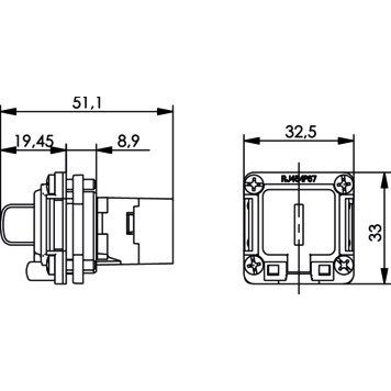 Telegärtner - Modularer Steckverbinder STX V6 Flanschset TypA f-f 100022951 USB-Keystone