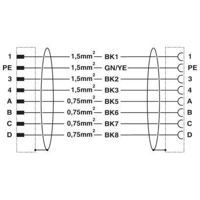 Phoenix Contact - Konfektioniertes Sensor-Aktor-Kabel Steckverbinder beidseitig K-7E-M23 M9/#1620411 kunststoffumspritzt − 2 Stück