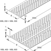 Niedax - Einlegeblech für Kabelleiter Bodenblech WBL 600 − 3 Meter