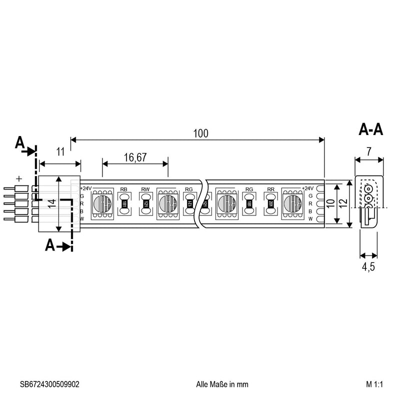 EVN Lichttechnik - Lichtschlauch/-band LED-Strip 24V SB6724150509902 5m RGBW