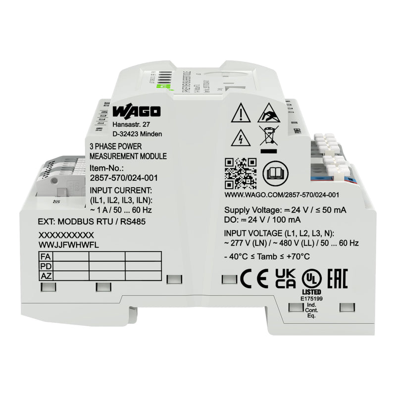 WAGO - Leistungsmessumformer 3PH-Leistungsmessmodul 2857-570/024-001 3x400/690V/1A M RTU