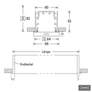 LTS Licht&Leuchten - Decken-/Wandleuchte LED-Einbauleuchte MLR060118303AOVDA.ws 830, DALI, ws
