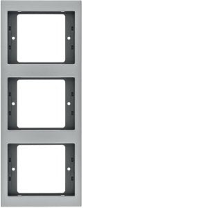 Berker - Abdeckrahmen Rahmen Alu 13337003 3fach senkrecht