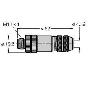 Turck - Rundsteckverbinder, feldkonfektionierbar (Industriesteckverbinder) Stecker BMSS8141-0/9