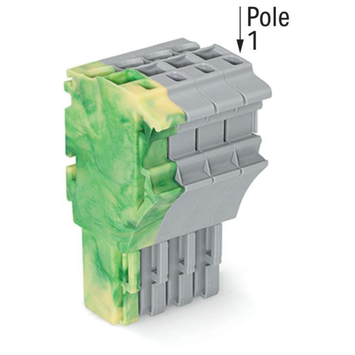 WAGO - Ein- und mehrpolige Klemmenleiste 1-Leiter-Federleiste 2022-104/000-037 4 mm²,gn-ge/gr − 100 Stück