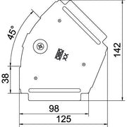 OBO Bettermann - Deckel Bogen für Kabeltragsystem Deckel für 45Grad-Bogen RBD 45 100 FS B100mm, bandverzinkt