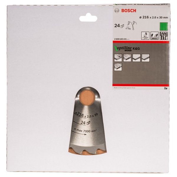 Bosch - Kreissägeblatt PRO Wood Kreissägeblatt, 2608640431 216 x 2 x 30 mm, Z24
