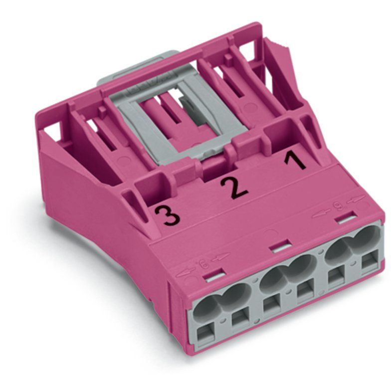 WAGO - Geräteanschluss für steckbare Gebäudeinstallation Snap-In-Stecker 770-793 3-polig,Kod. B,pink − 100 Stück